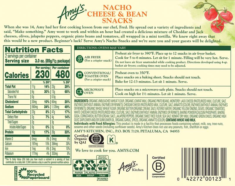 Amy's Nacho Bean & Cheese Snack