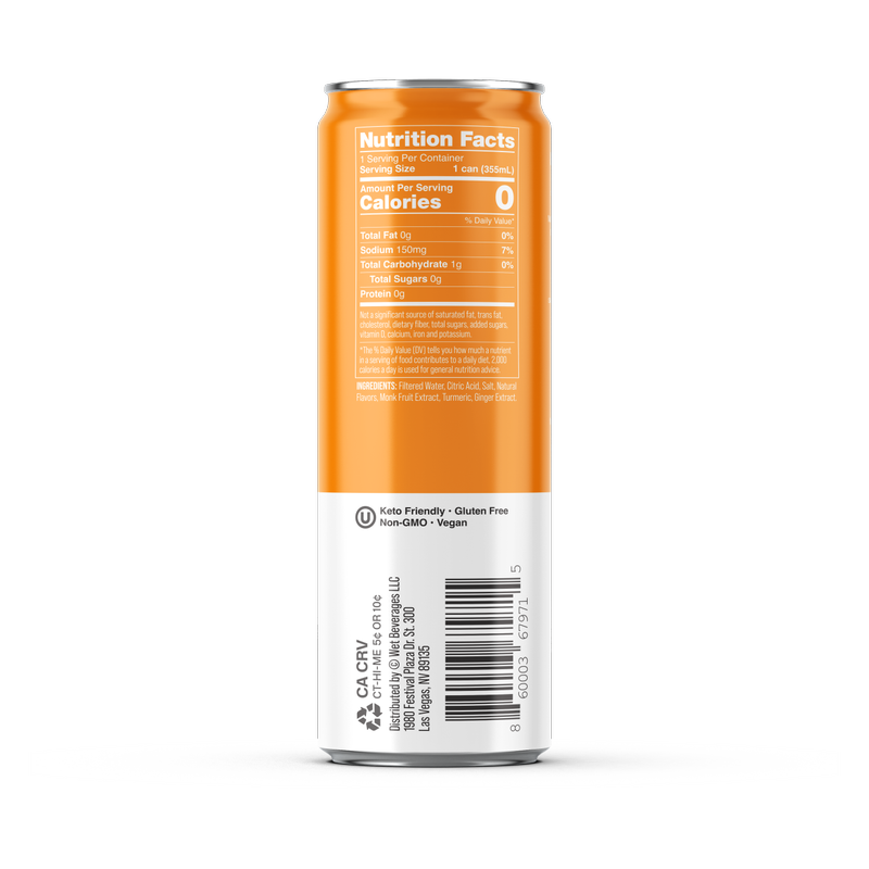 Wet Hydration Orange Mango Water 12oz Can