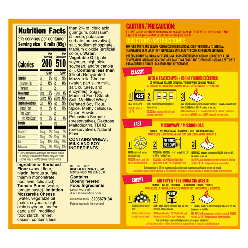 Totino's Frozen Cheese Pizza Rolls Cheese 15ct