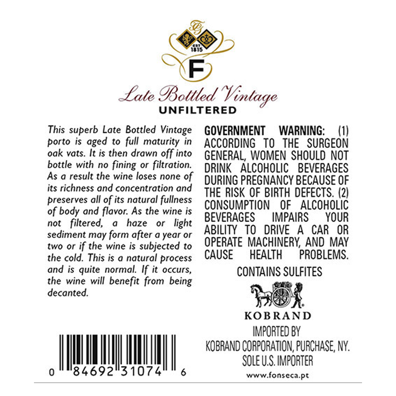 Fonseca Late Bottle Vintage Port 750ml