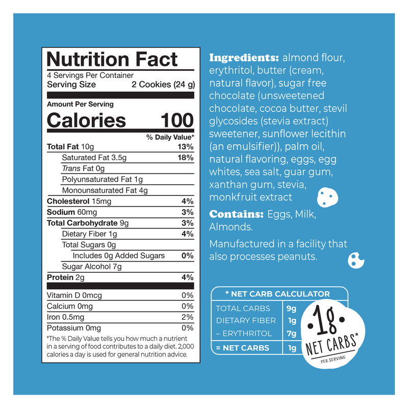 Nunbelievable Keto Chocolate Chip Cookies 3.4oz