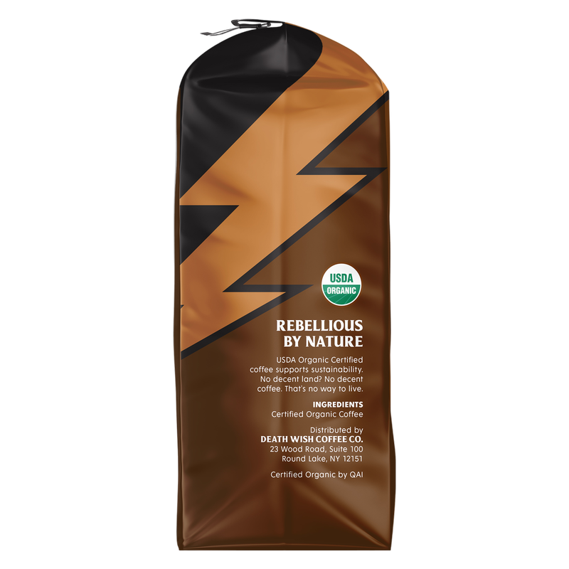 Death Wish Coffee Organic Medium Roast Whole Bean 10oz Bag