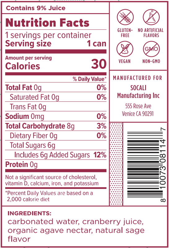 Unspiked Cranberry Sage 6pk 8oz Can