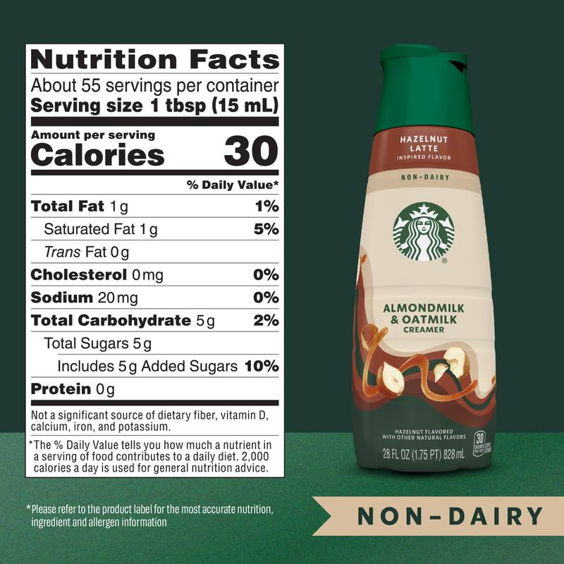 Starbucks Hazelnut Oat Milk Creamer 28oz Btl