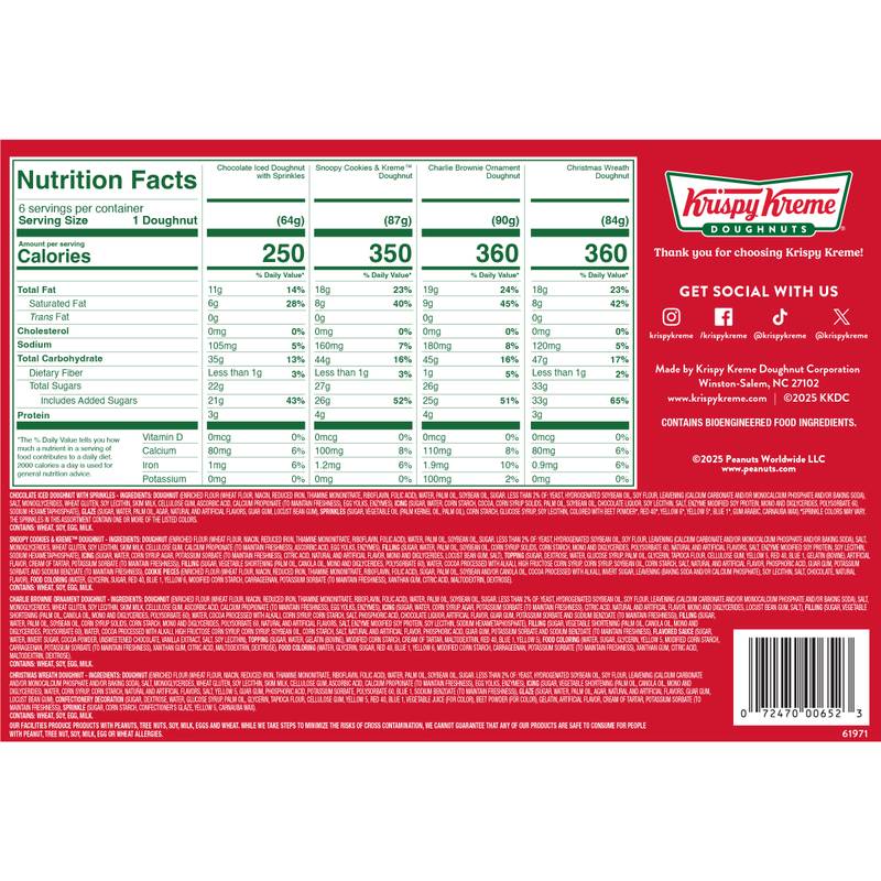 Krispy Kreme® The Peanuts® Christmas Collection Assorted Doughnuts