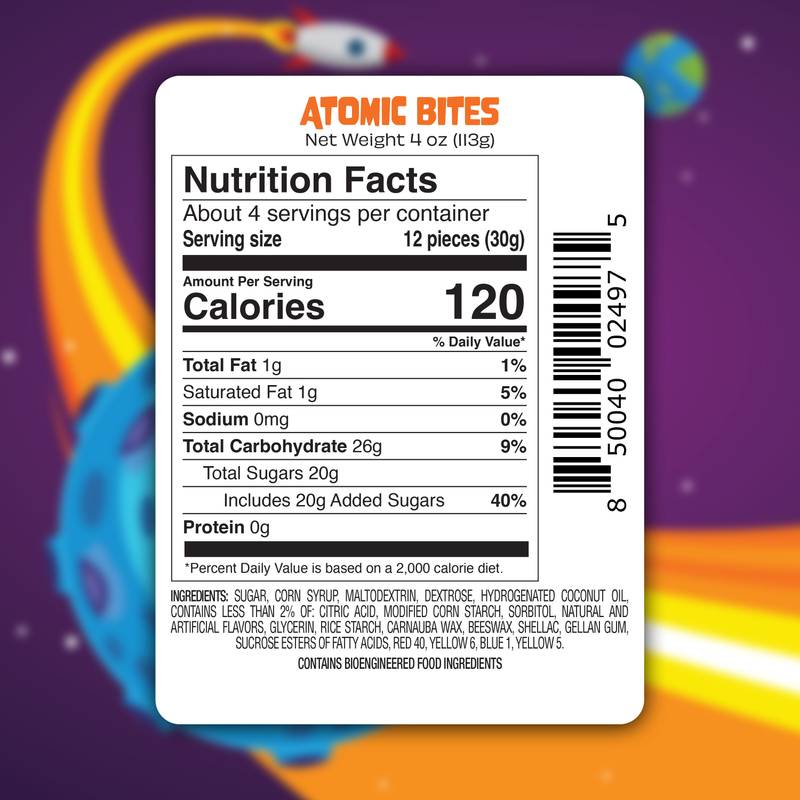 UpTop Treats Freeze Dried Atomic Bites, 4oz