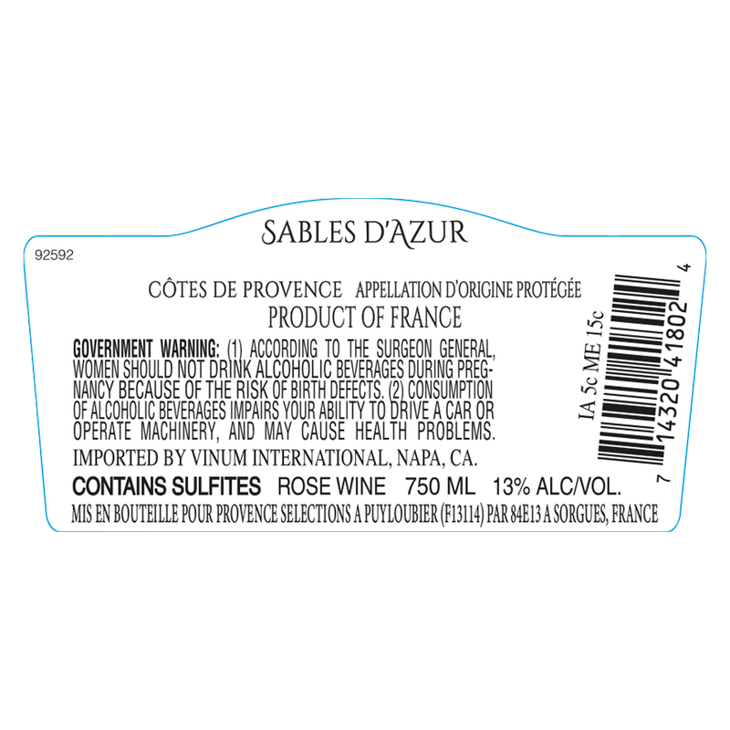 Sables d'Azur Rose 750ml