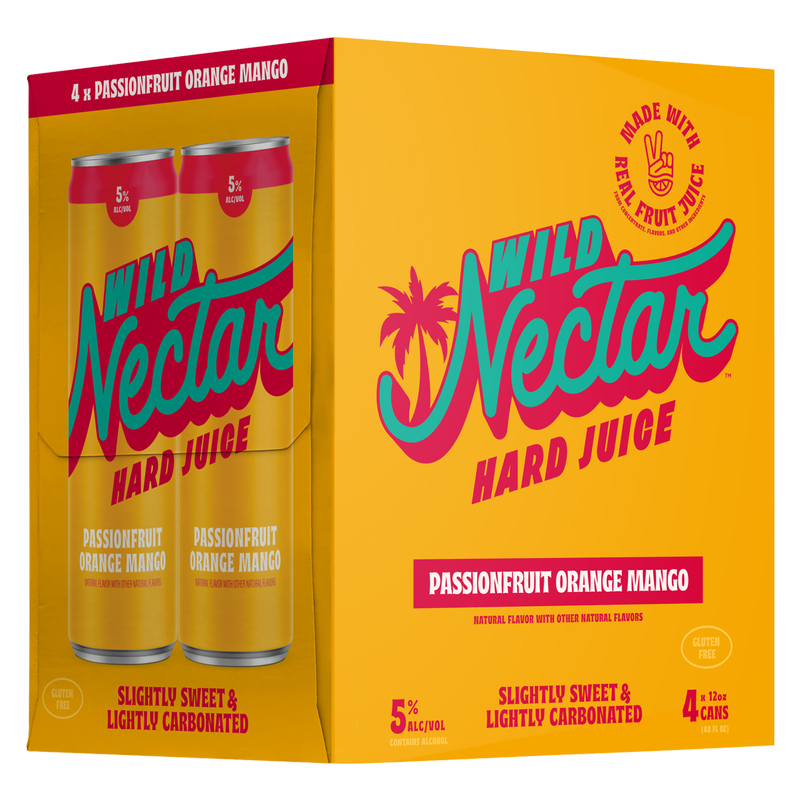 Wild Nectar Hard Juice Passion Fruit Orange Mango 4pk 12oz Can 5% ABV