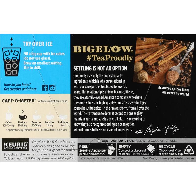 Bigelow Tea Vanilla Chai Caffeinated Black Tea K-Cups 12ct
