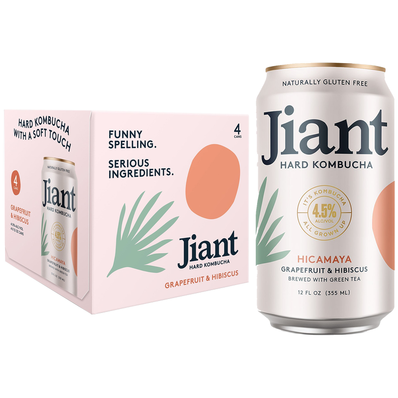 Jiant Hicamaya Hard Kombucha 4pk 12oz can 4.5% ABV