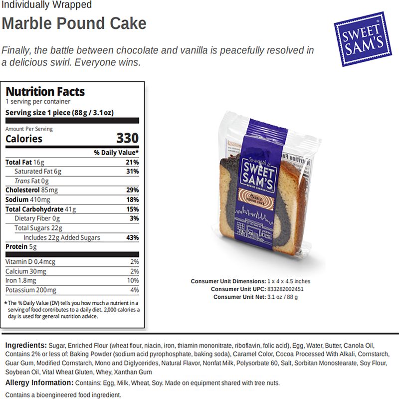 Sweet Sam's Marble Pound Cake - 3.1oz