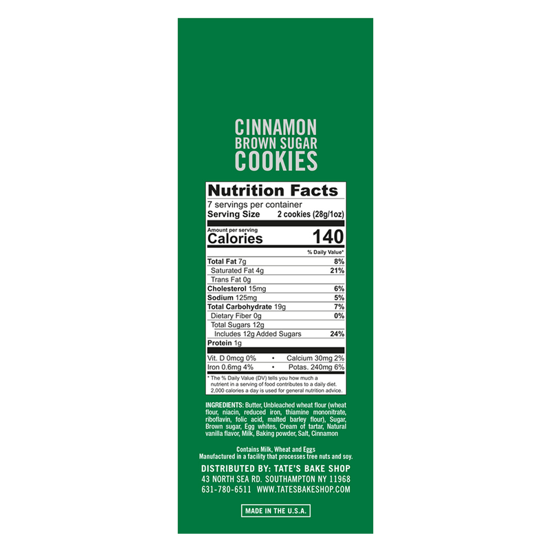 Tate's Bake Shop Cinnamon Brown Sugar Cookies 7oz