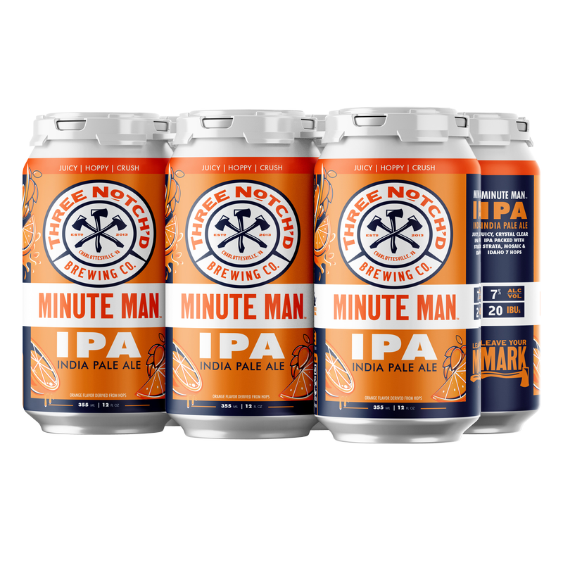 Three Notch'd Minute Man IPA 6pk 12oz Can 7.0% ABV