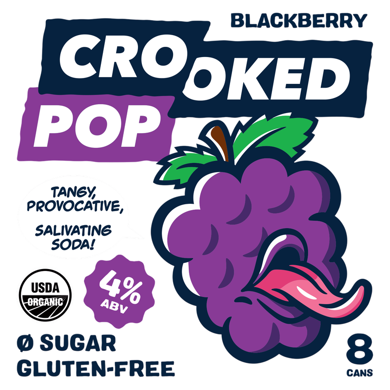 Crooked Pop Organic Blackberry Hard Soda 8pk 12oz Can