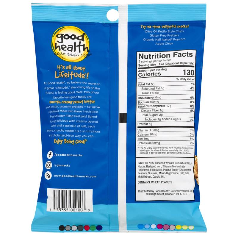 Good Health Salted Peanut Butter Filled Pretzels 5oz