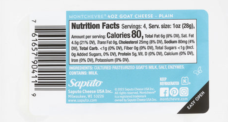 Montchevre Plain Goat Cheese - 4oz