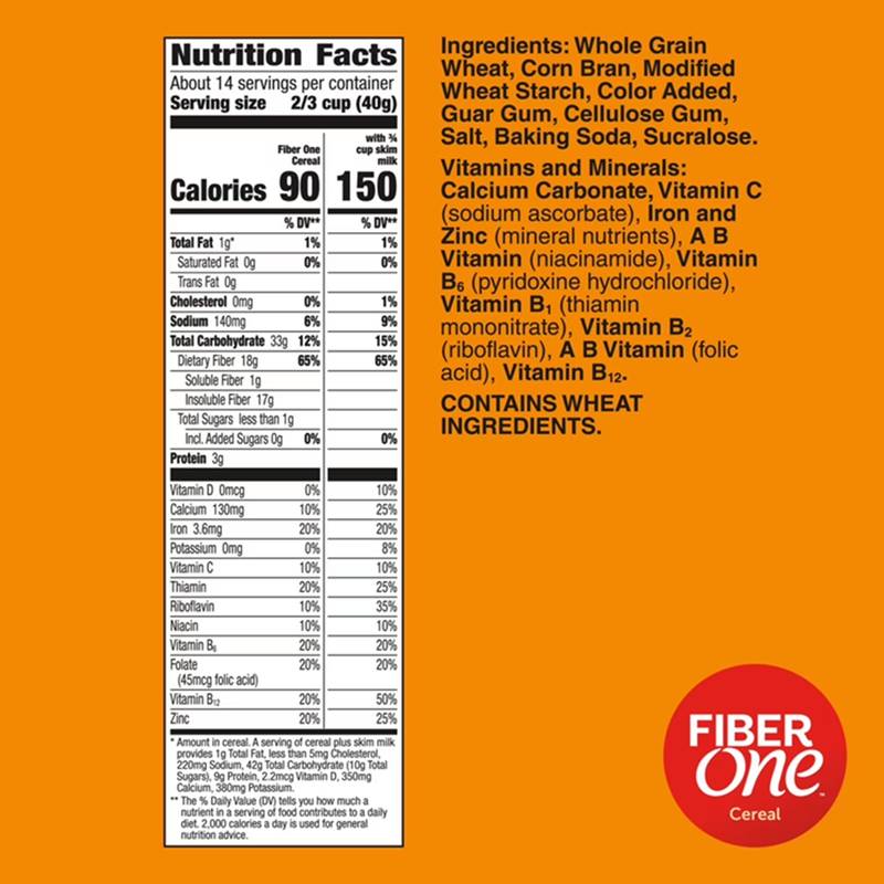 General Mills Fiber One Original Bran Cereal 19.6oz