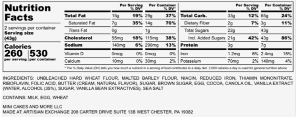 Sea Salt Chocolate Brownie by Mini Cakes & More, 2.5 oz