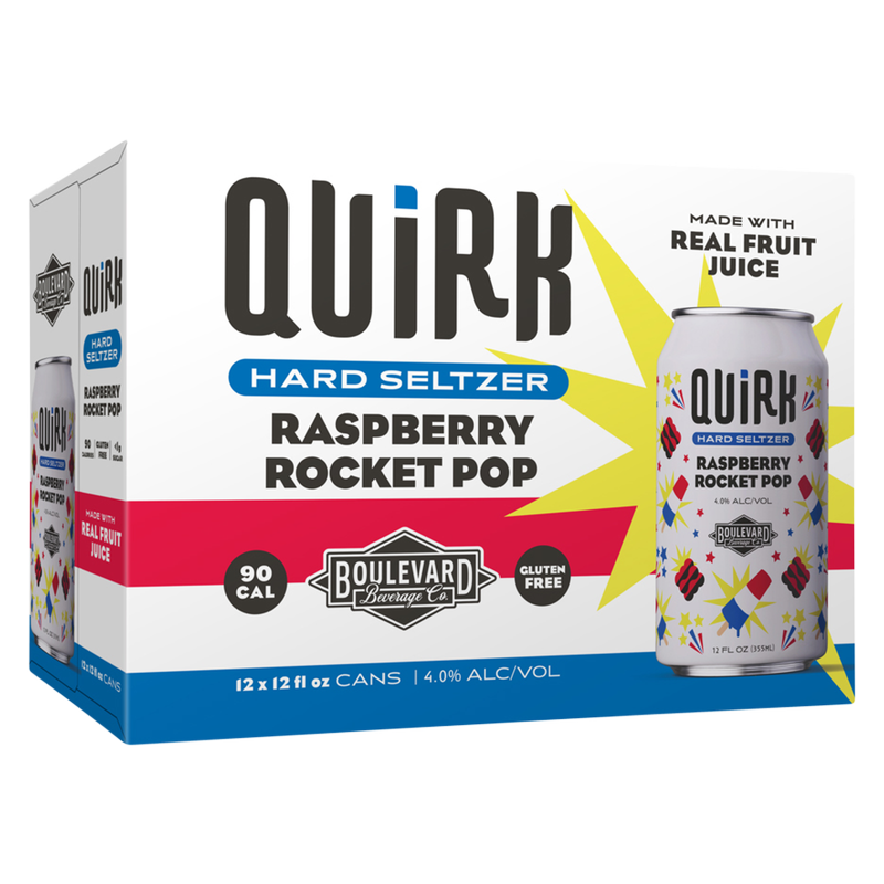 Quirk Spiked & Sparkling Raspberry Rocket Pop 12pk 12oz Can 4.0% ABV