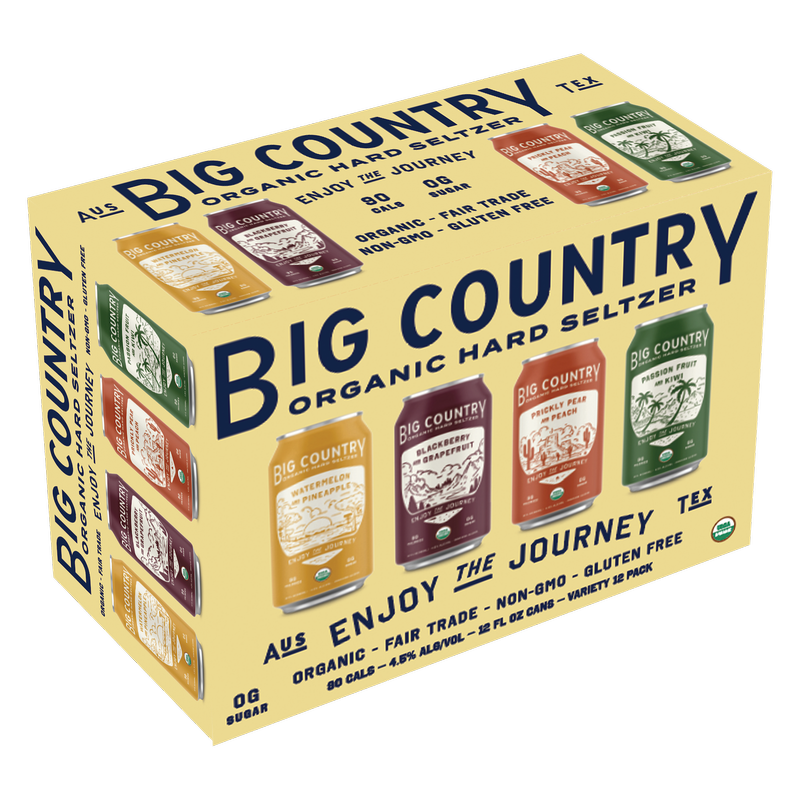 Big Country Organic Brewing Co. Hard Seltzer Variety Pack 12pk 12oz Can 4.5% ABV
