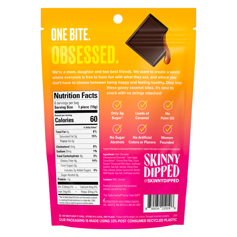 SkinnyDipped Salted Caramel Bites, 3.17oz