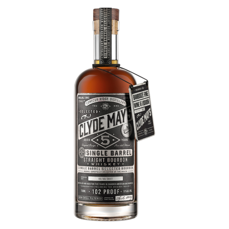 Clyde May’s Single Barrel Straight Bourbon Aged 5 yrs 750 ml (102 proof)
