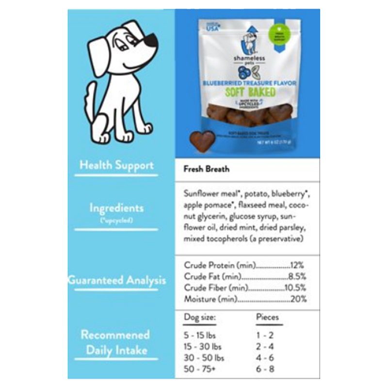 Shameless Pets Blueberried Dog Treats 6oz