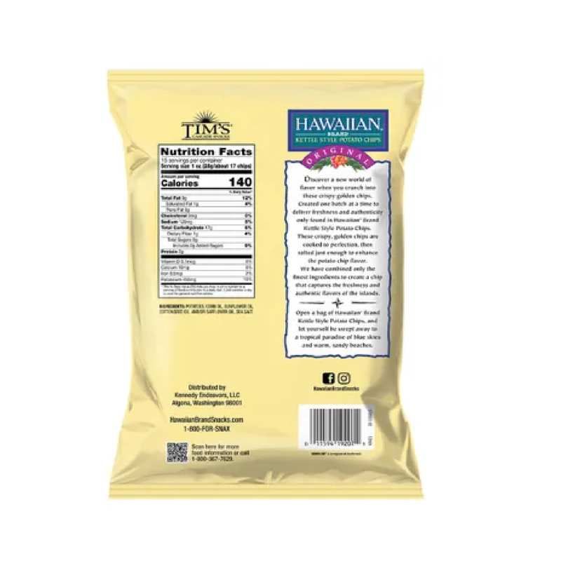 Hawaiian Original Kettle Style Potato Chips 15oz