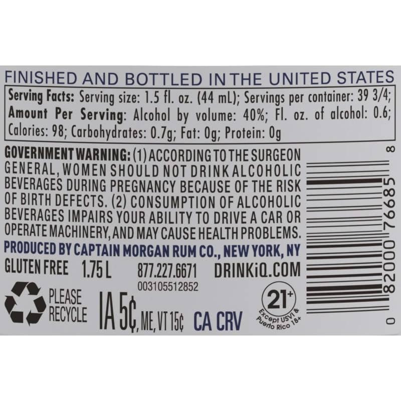 Captain Morgan White Rum 1.75L (80 Proof)