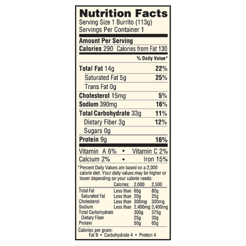 El Monterey Beef & Bean Frozen Burrito 4oz