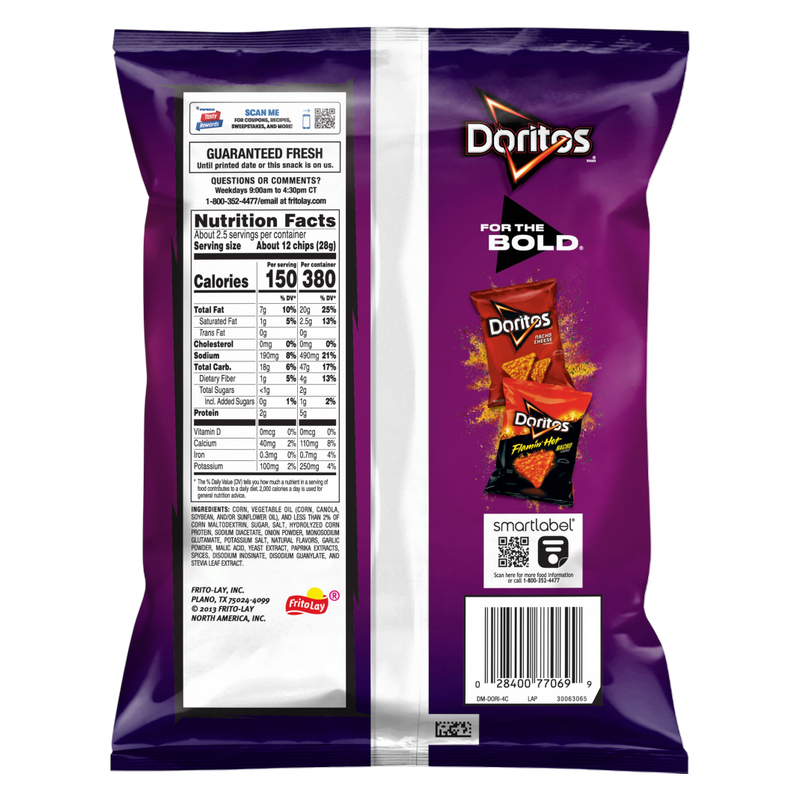 Doritos Tortilla Chips Spicy Sweet Chili Flavored 2.625oz