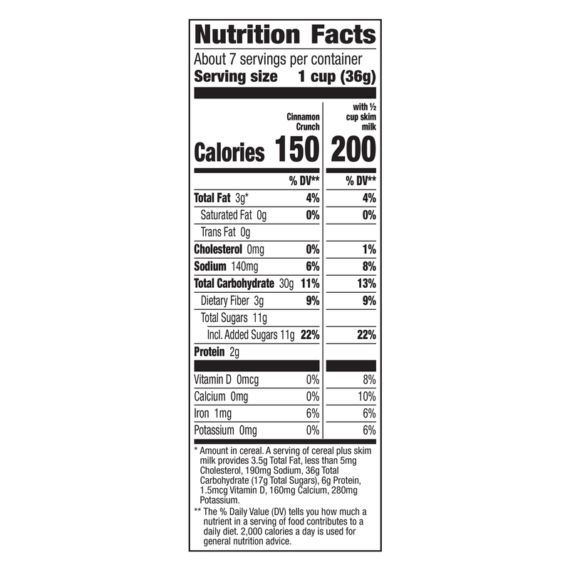 Cascadian Farm Organic Cereal, Cinnamon Crunch 9.2oz