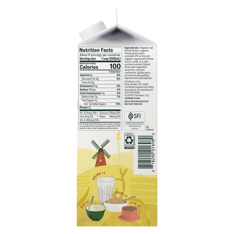 Chobani Oat Milk Plain 52oz Ctn