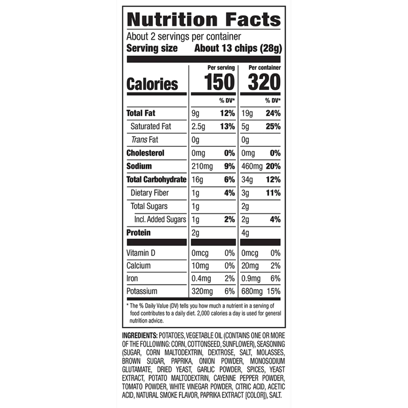 Herr's Liberty Hickory BBQ Ripple Chips 2.125oz.