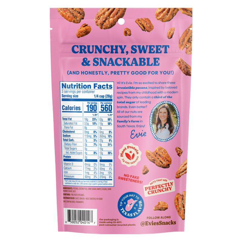 Evie's Texas Pecans Sweet and Salty, 3 oz
