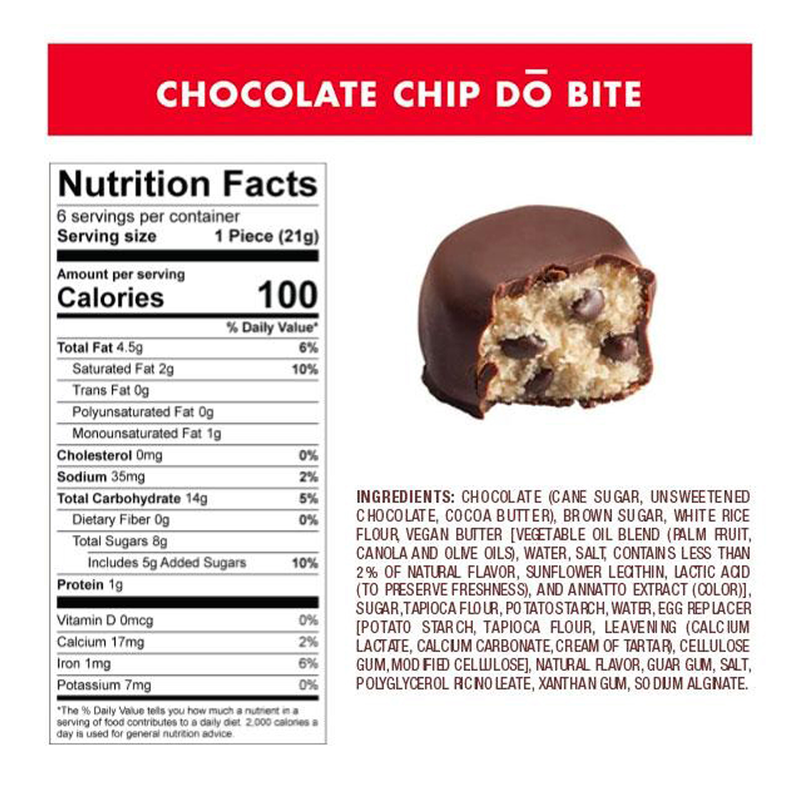 Better Bites Gluten Free Vegan Chocolate Chip DŌ Bites - 6ct