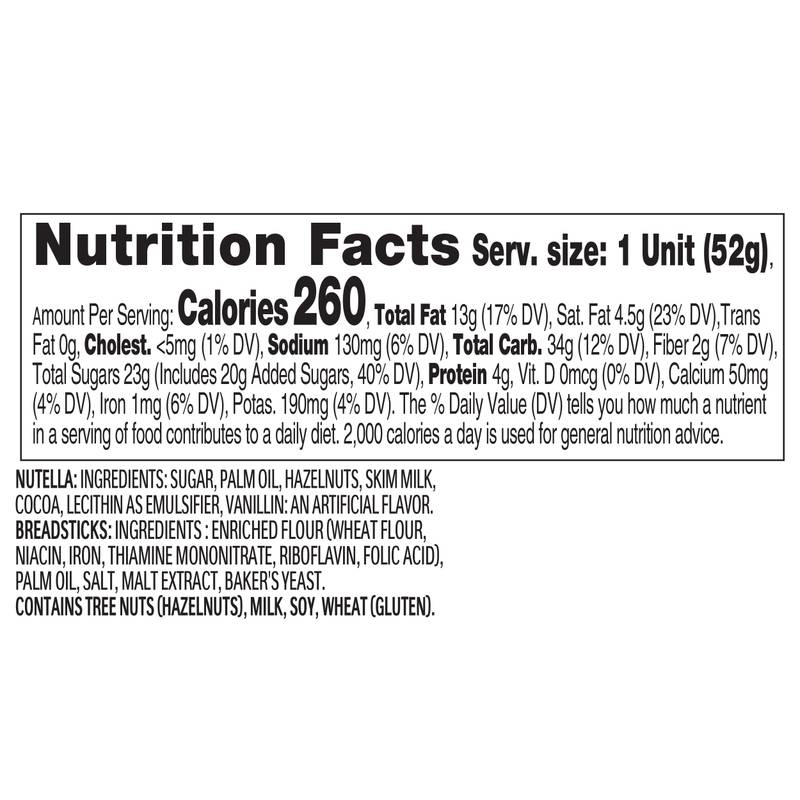 Nutella & GO! Hazelnut and Cocoa Spread with Breadsticks, Snack Cup, 1.8 oz