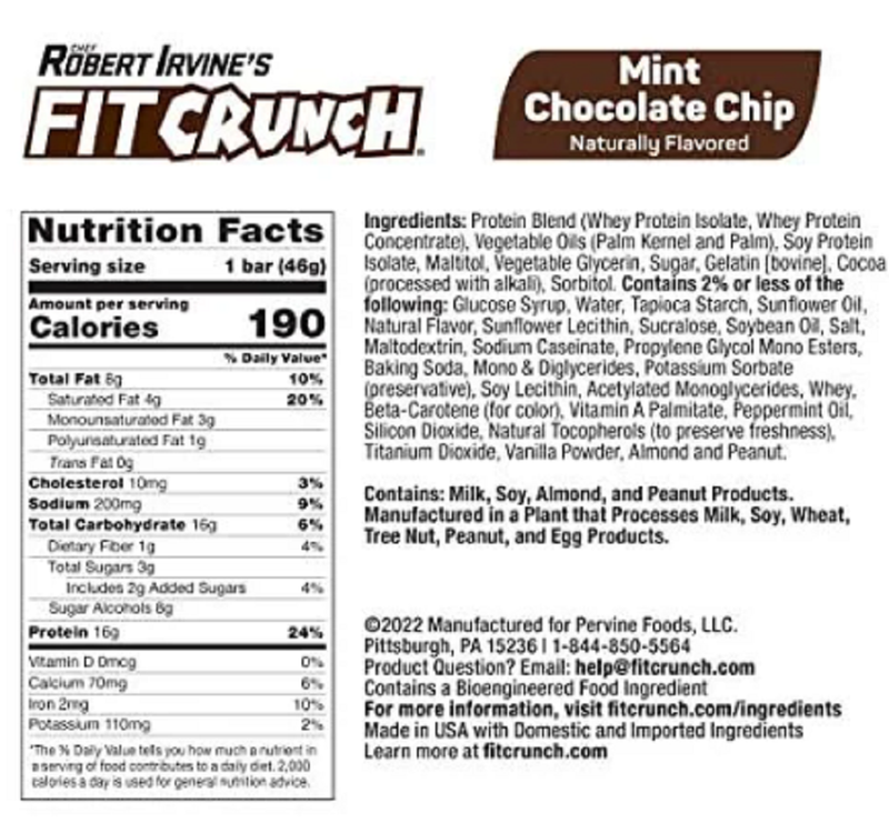 FITCRUNCH Mint Chocolate Chip, 3.1oz