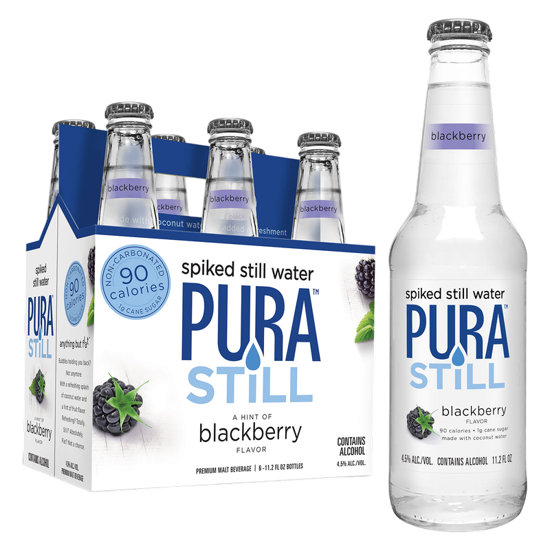 Pura Still Spiked Water Blackberry 6pk 11.2oz Btl 4.5% ABV