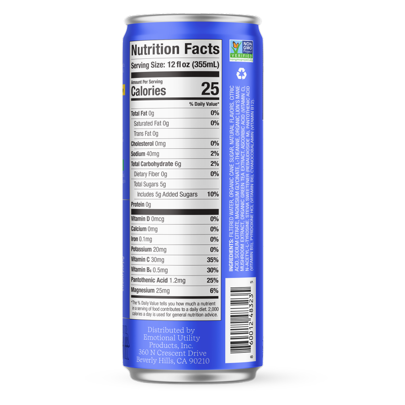 Emotional Utility Strawberry Vanilla Mood & Motivation Sparkling Beverage 12oz Can