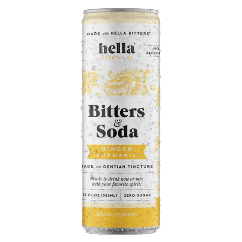 Hella Cocktail Co. Bitters & Soda Ginger Turmeric 4pk 12oz Can