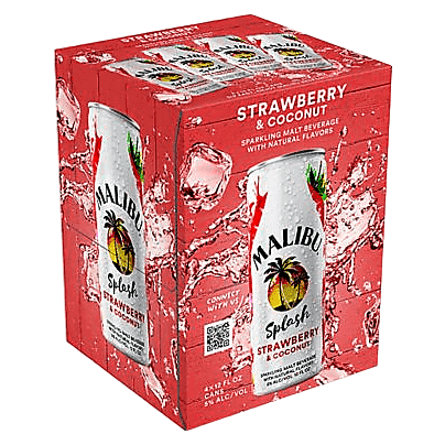 Malibu Splash Strawberry 4pk 12oz Can