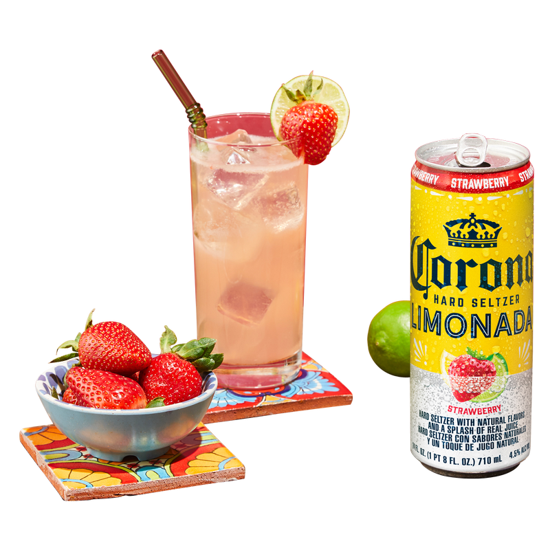 Corona Hard Seltzer Limonada Strawberry Single 24 oz Can 4.5% ABV