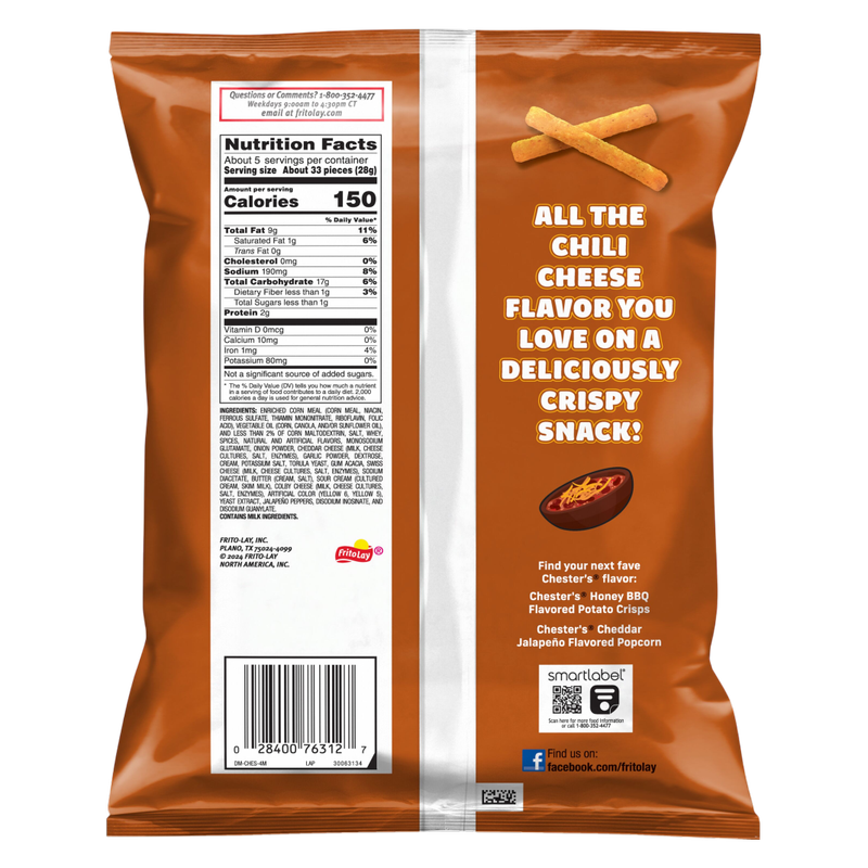 Chester's Fries Corn Snacks Chili Cheese Flavored 5.25oz