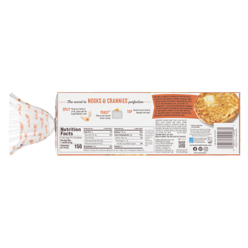 Thomas' Original Plain English Muffins 6ct