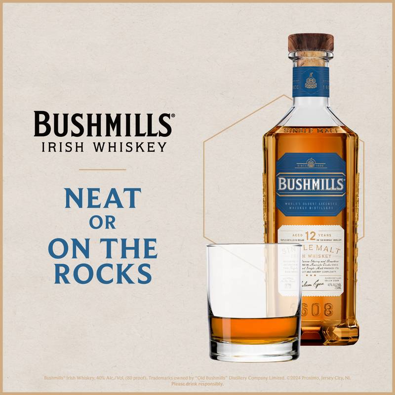 Bushmills 12 Year Irish Whiskey 750ml (80 Proof)