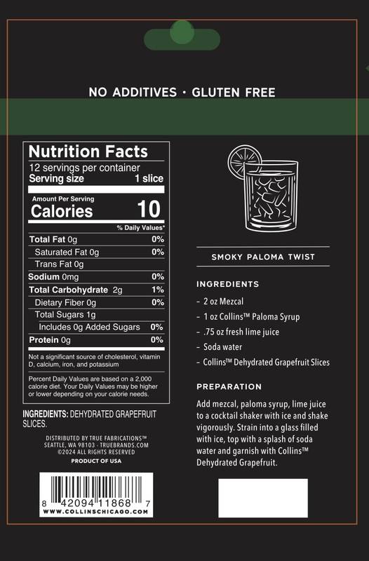 Collins Dehydrated Grapefruit Cocktail Garnish