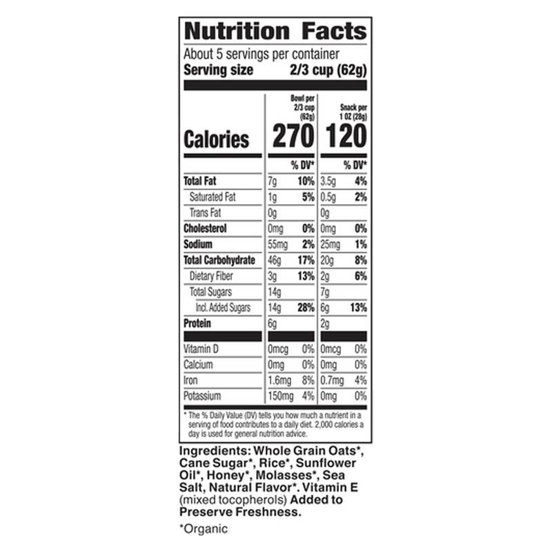 Cascadian Farm Organic Oats and Honey Granola 11oz