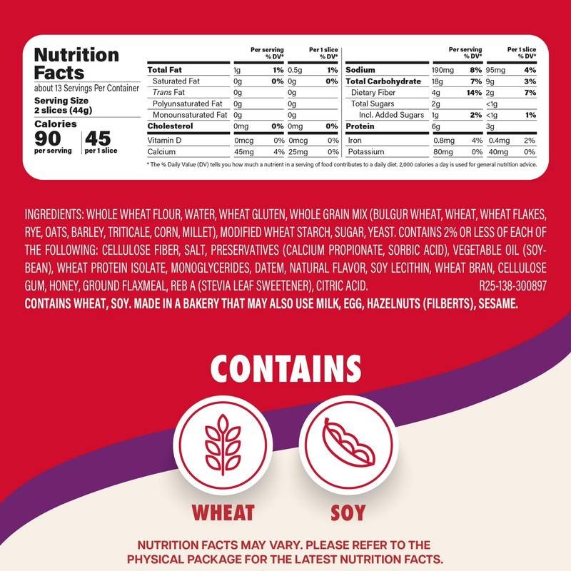 Sara Lee Bread Delightful Multi-Grain Bread - 20oz