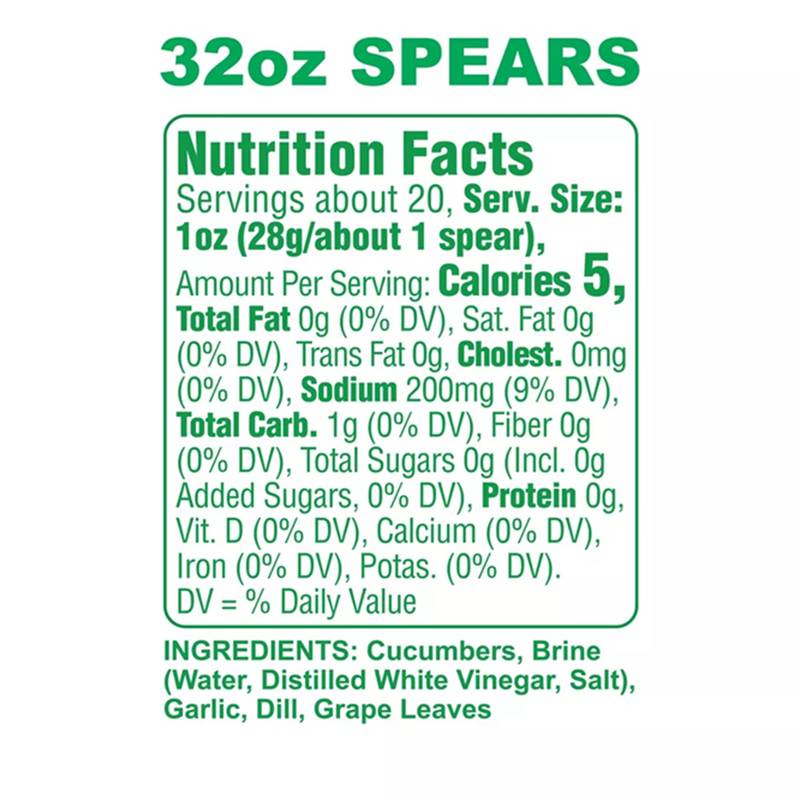 Grillo's Pickles Classic Dill Pickle Spears - 32oz